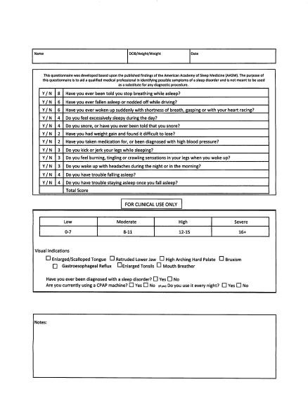 AASM QUESTIONNAIRE